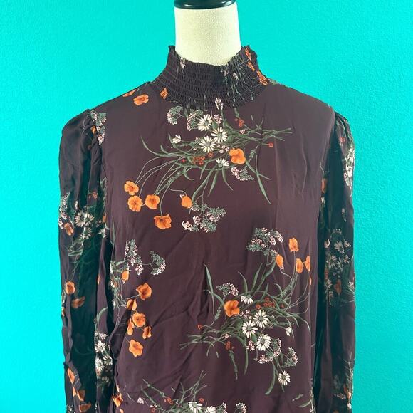 NWT Reformation Aude Dress Emmeline Mock Neck Long Sleeve Slit Plus Size 18 - Picture 3 of 7